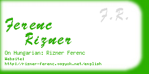 ferenc rizner business card